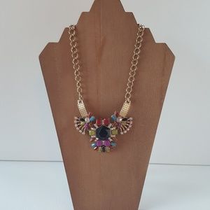 Mutli-Color Gold Statement Necklace